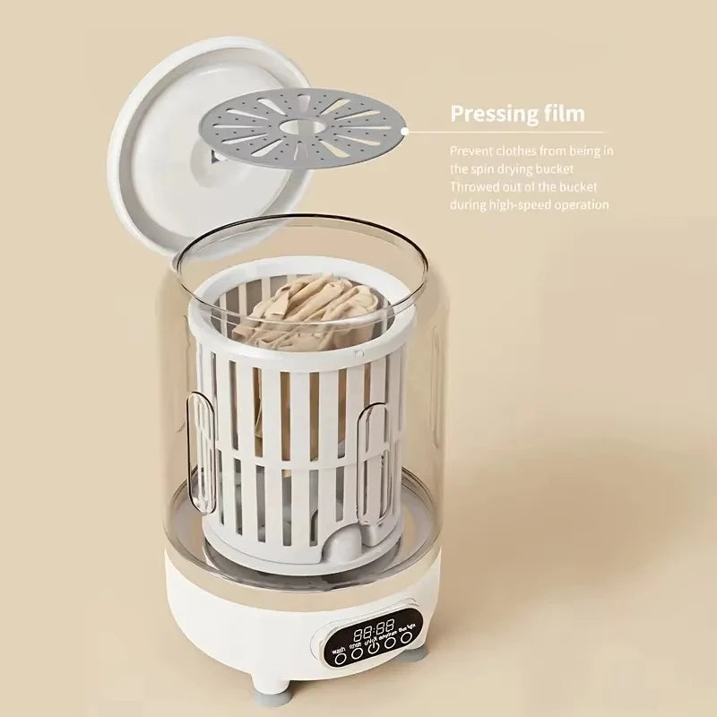 Mini turbo washing machine fully automatic small USB charging portable sock and underwear specific washing dehydrate machine