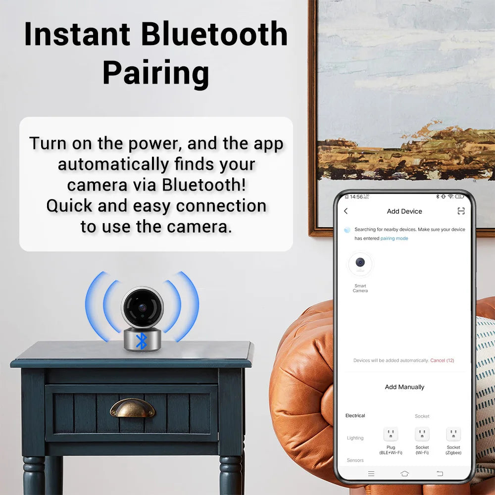Smart Life 5MP IP WiFi Camera Surveillance Security Baby Monitor Automatic Human Tracking Cam Two Way Audio Indoor Video Camera