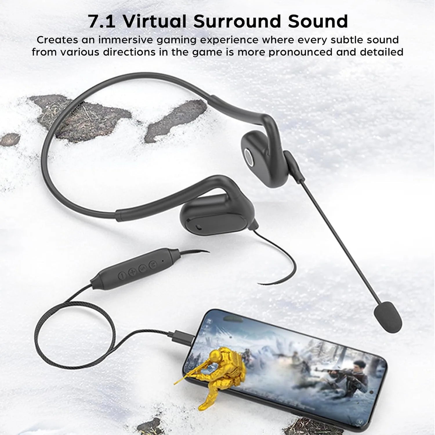 Open Ear Headphones Type-C Air Conduction Hifi Sound Gaming Headset with DSP Noise Reduction Earphones Microphone for Phone PC