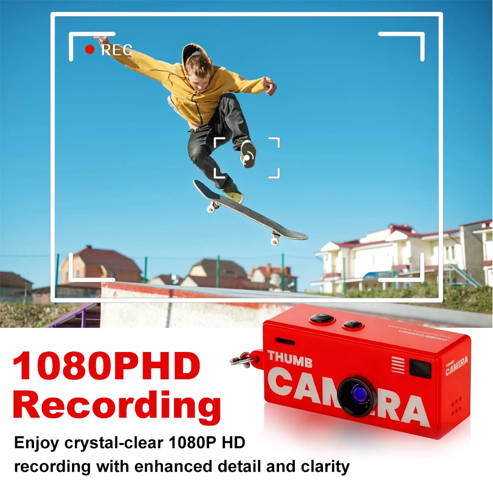 Magecam Digital Camera 0.96 Inch Keychain Camera Retro Support Memory Card 1080P Very Small Camcorder Video Recorder with Flash