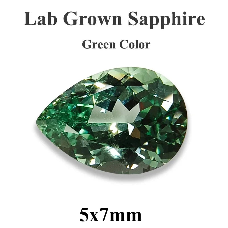 Lab Grown Sapphire Pear Cut Multiple Colors Available VVS1 Gemstone DIY Jewelry Making Materials with Selectable Certificate