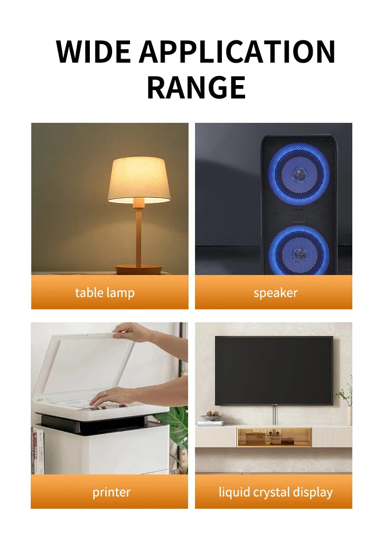 Wireless Wall Charger Socket with 3 AC Outlets +2 USB Ports+ 1 Type C 6-in-1 Plug Socket EU Plug Fast Charging power board