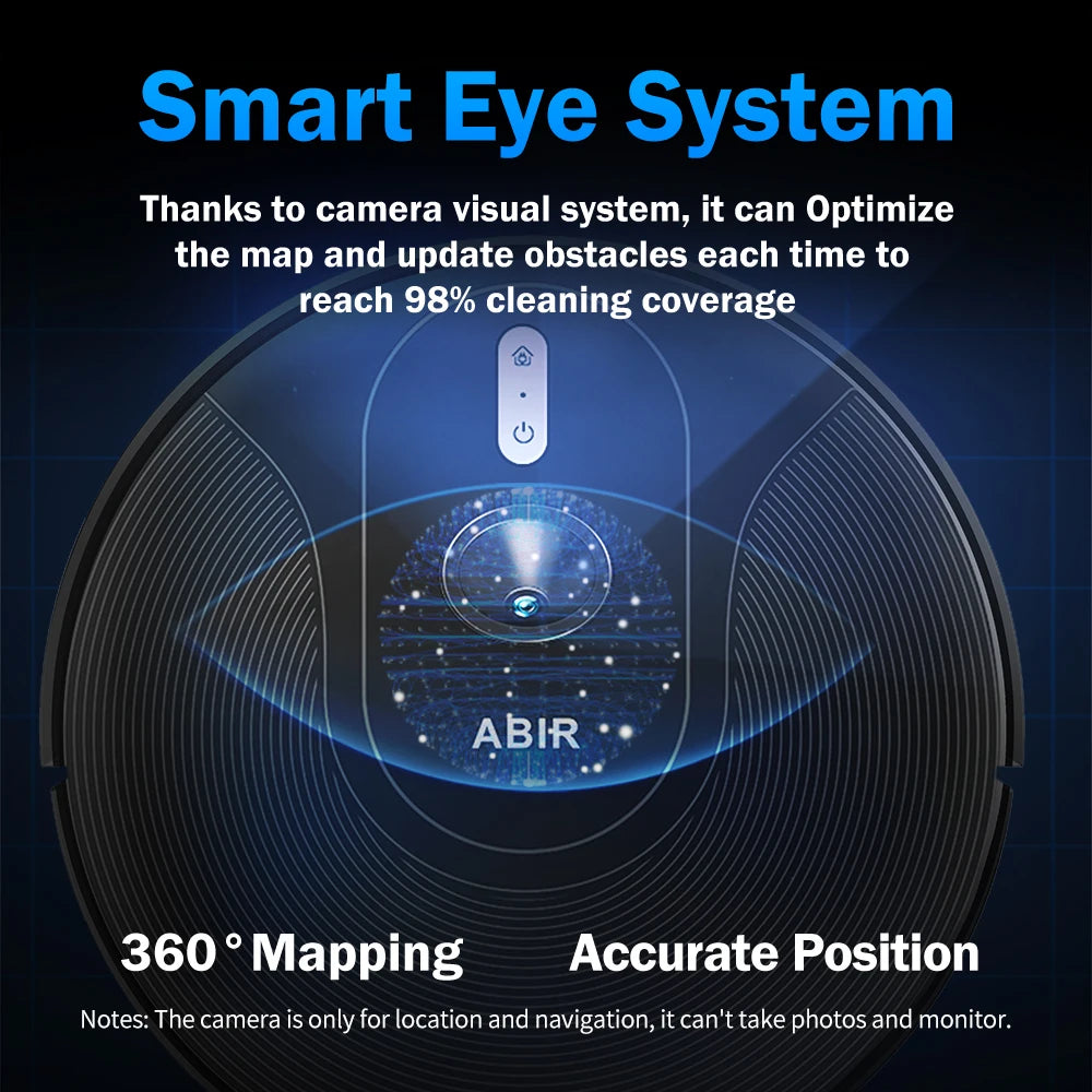 Robot Vacuum Cleaner ABIR X6 ,Visual Navigation,APP Virtual Barrier,6000PA Suction,Smart Home Mop,Floor Carpet Washing Tool