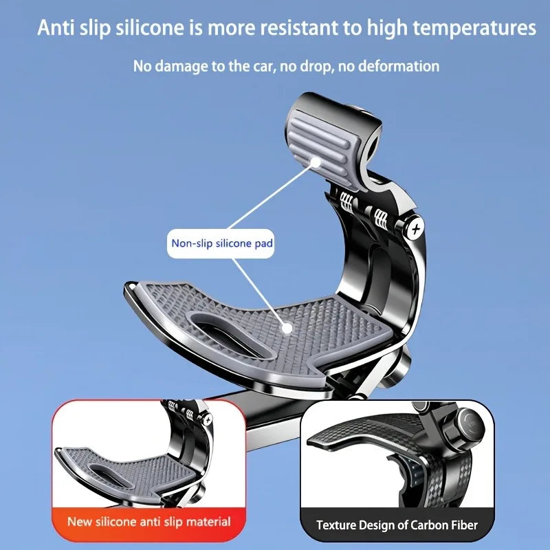 Lcars 360 ° Adjustable Dashboard Phone Holder Base, Equipped with Anti-Slip Silicone Clip and Magnetic Plate, Suitable for All Smartphones, Car Phone Holder Base, Adjustable Phone Holder, Modern Phone Mounting Device, Sturdy