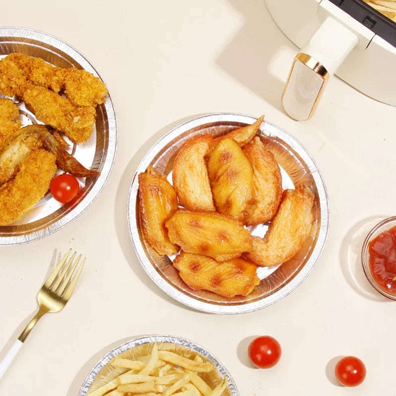 Air Fryer Aluminum Foil Pan Kitchen Supplies Food Containers Square Oven BBQ Tray Oil-proof Non-stick Kitchen Baking Tools