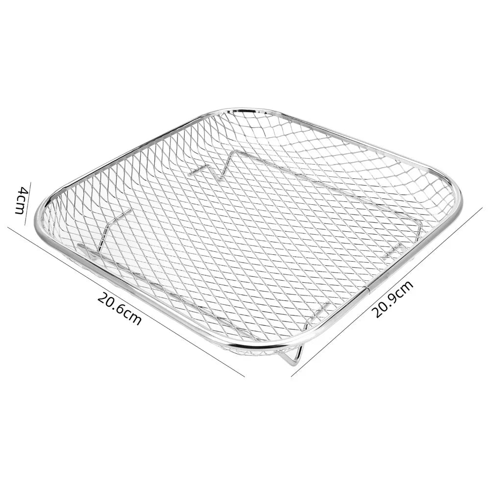 Durable Stackable Air Fryer Rack Non-Stick Stainless Steel Airfryer Tray Grilling Rack Kitchen Gadgets