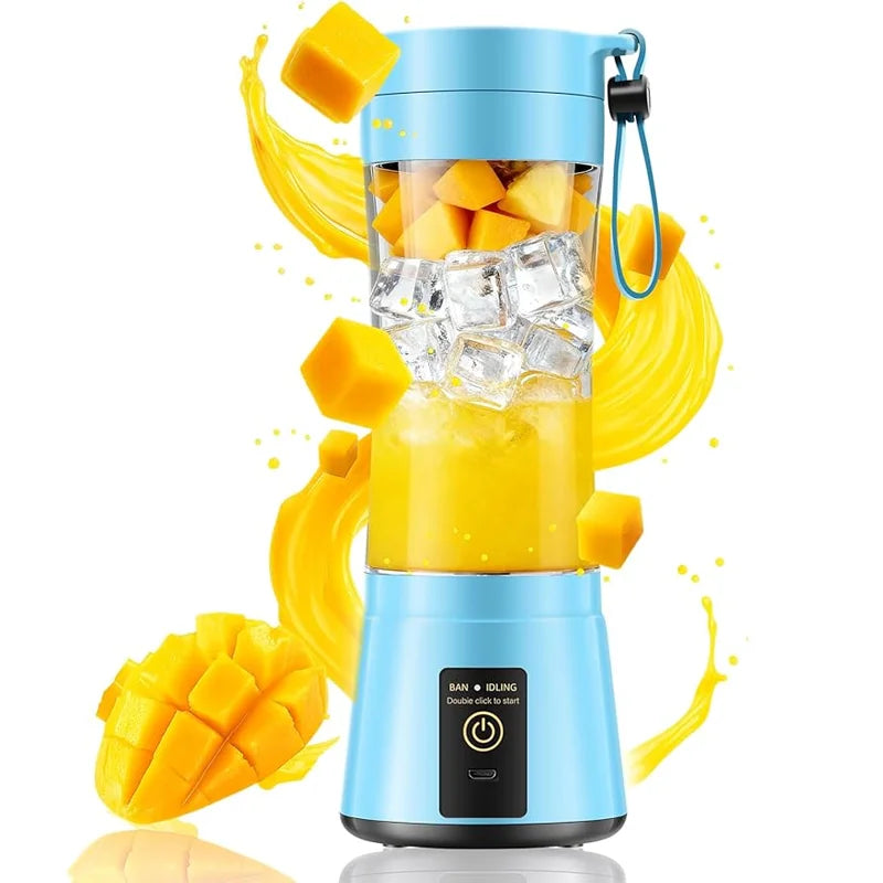 Portable Blender Electric Juicer Stainless Steel Blade 380ml Mini Juice Cup Smoothie Juice Blender Suitable for Commuting