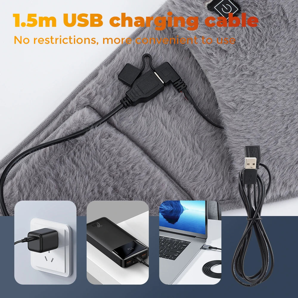 Electric Heating Belt Hand Warmer Winter Heater Waist Warmers Hot Compress Abdominal Lumbar Uterus Warming Pad USB Charging
