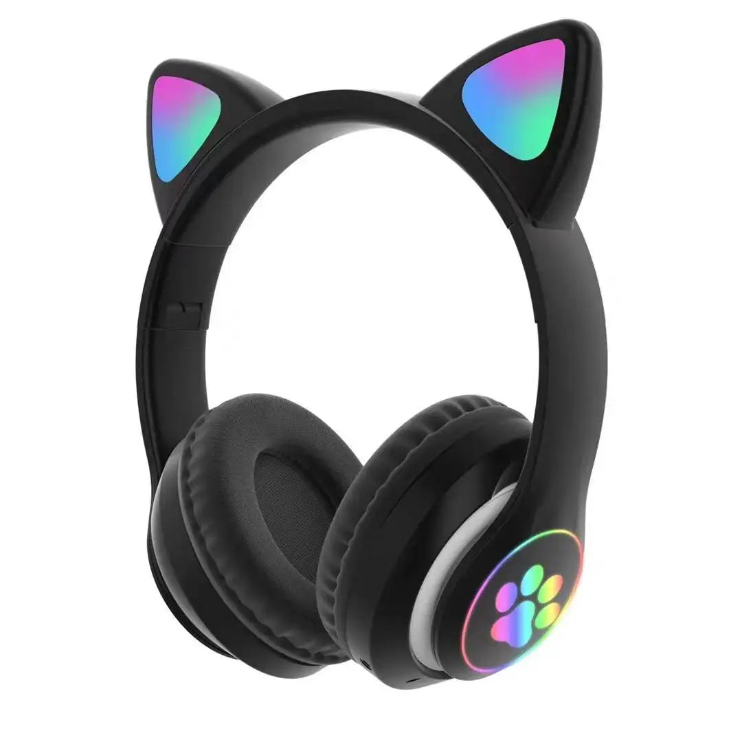 Wireless Headphones Cat Ears Bluetooth Earphones Stereo Music Earbuds Bluetooth Sports Gaming Headset with Mic for Phones
