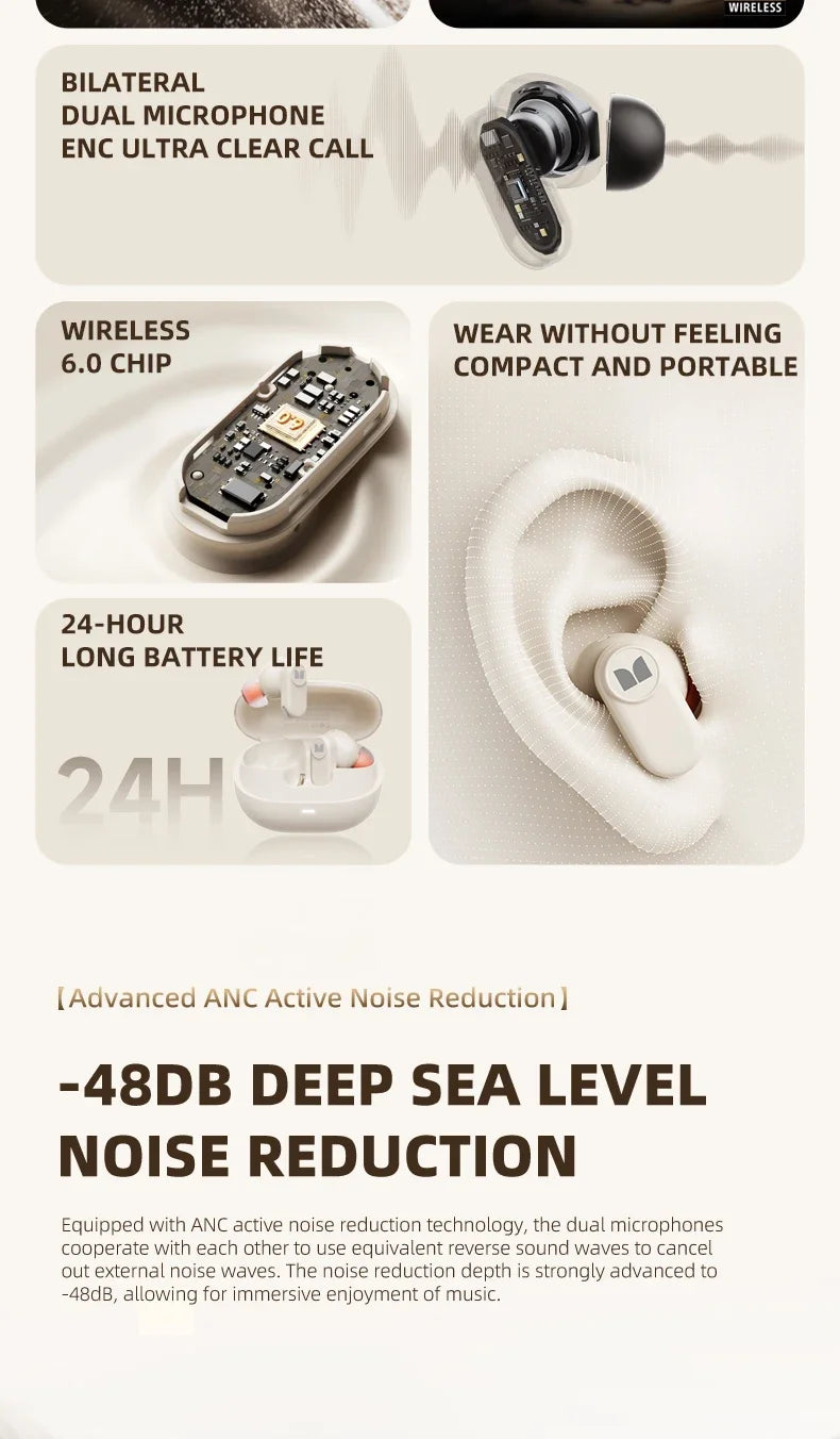 Monster AIRSTAR M300 OWS Gaming Wireless Earphones Bluetooth 6.0 Ear Clip Sports Earbuds HD Calls Noise Cancelling Headphones