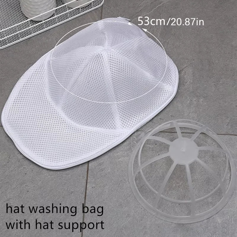 Baseball cap washing bag anti deformation washing machine hat convenient washing bag machine washing mesh bag