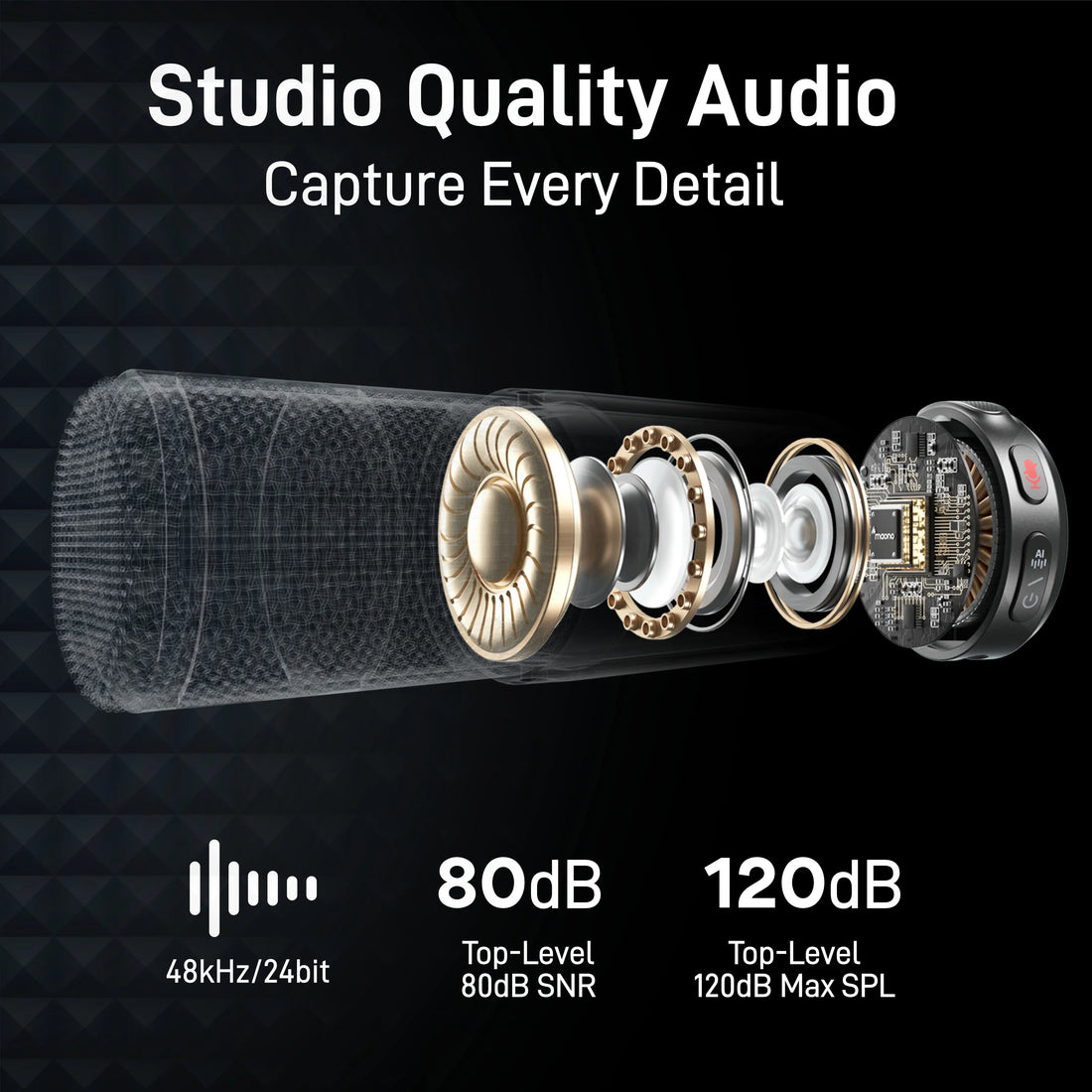Maono Wave T5 Wireless Lapel Microphone Mini Voice Filter Noise Cancellation for Video Recording Streaming fit for Phones Camera