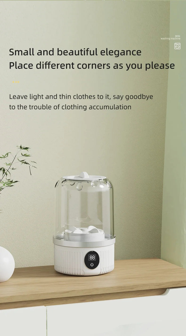 Wireless washing machine portable underwear cleaner 1L mini Socks Washing Machine Dehydratable Laundry Bucket