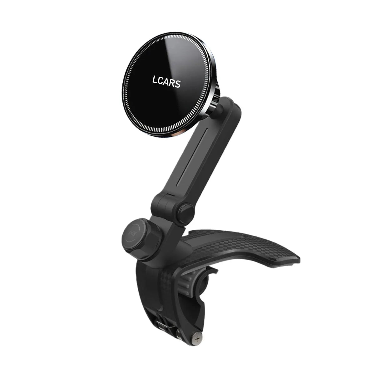 Lcars 360 ° Adjustable Dashboard Phone Holder Base, Equipped with Anti-Slip Silicone Clip and Magnetic Plate, Suitable for All Smartphones, Car Phone Holder Base, Adjustable Phone Holder, Modern Phone Mounting Device, Sturdy