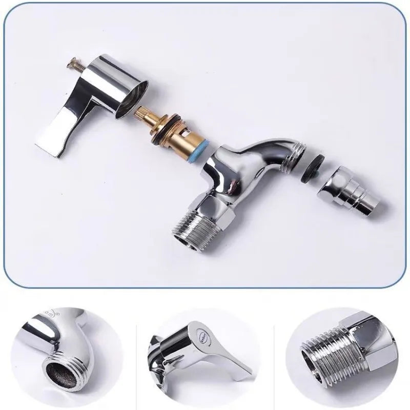 Washing Machine Tap 4-point Interface Double Ended Brass Faucet Mop Pool Expansion Faucet Multifunctional Bathroom Accessories