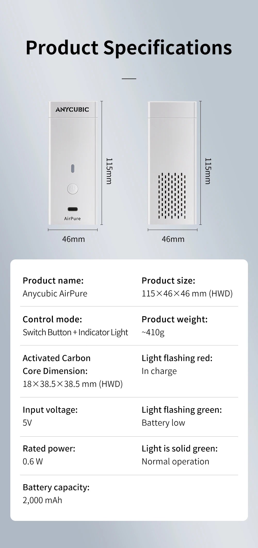 ANYCUBIC 3D Printer Parts Air Purifier 2 pcs/lot 3d Printers Accessory for Photon Series Photon LCD 3D Printers