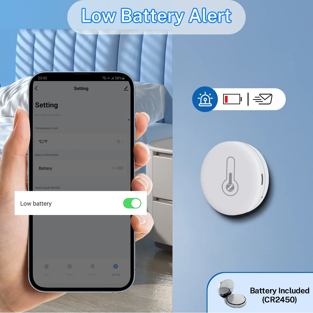 Smart Zigbee 3.0 Temperature Humidity Sensor App Remote Control Thermometer Monitor Works With EWelink Zigbee2Mqtt ZHA Alexa