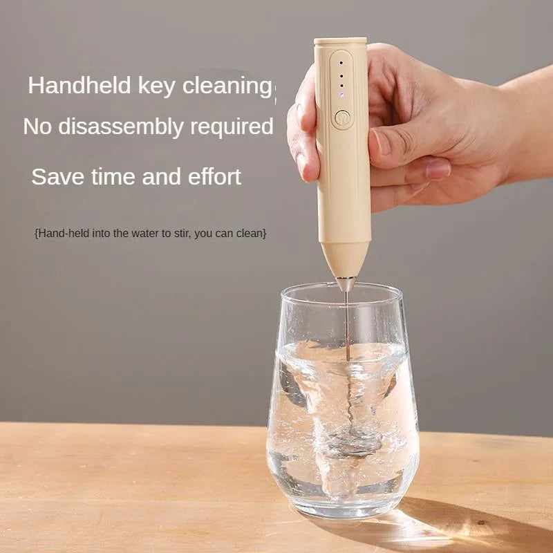 Handheld WhiskAutomatic Stainless Steel Mini Portable Blender 3 Speed Adjustable USB Rechargeable Blender Milk Frother