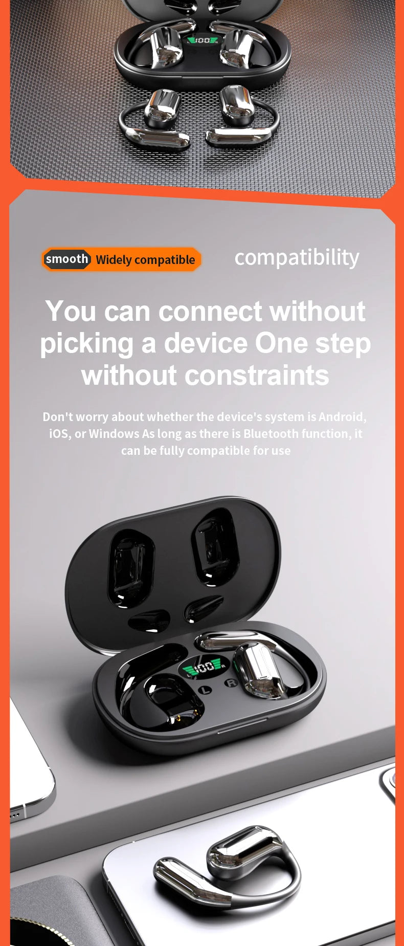 Q16 Ai Translator Earbuds Real-Time 144 Languages & Accents, Ows 3-in-1 Open Ear Wireless Bluetooth Earbuds with Charging Case