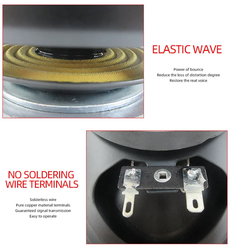 A pair of 4x6-inch coaxial four-way car audio speakers, 500W maximum power, 50W RMS, high-power sound quality, 4 ohm impedance