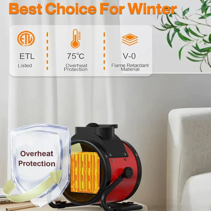 Electric Heater 3000W Thermostat Fast Heat 2000W 3 Gear Adjust Air Warmer Radiator Room Heater Overheat Protection Home Warmer