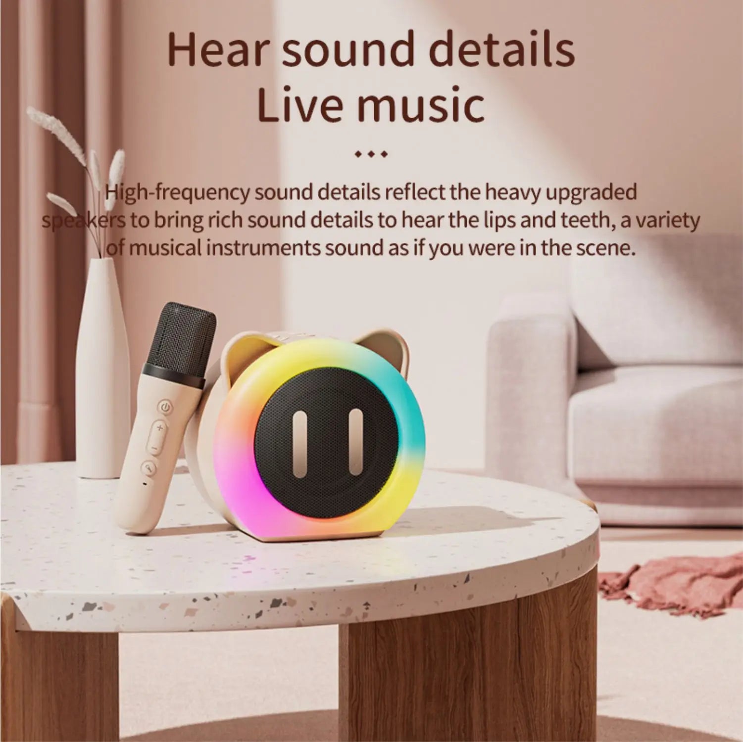 PARAMITA Bluetooth Speaker Portable Home Cute Karaoke Mini Wireless Audio with Microphone Home Karaoke Singing Machine Kids Gift