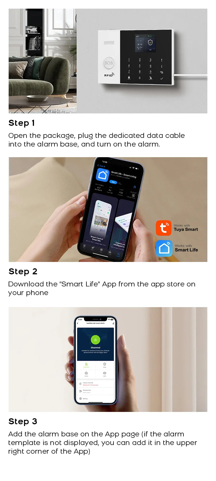 4G Alarm System Security Home WIFI Alarme Residencial Wireless Home Alarm For Tuya Smart Life With Door Sensor Work With Alexa