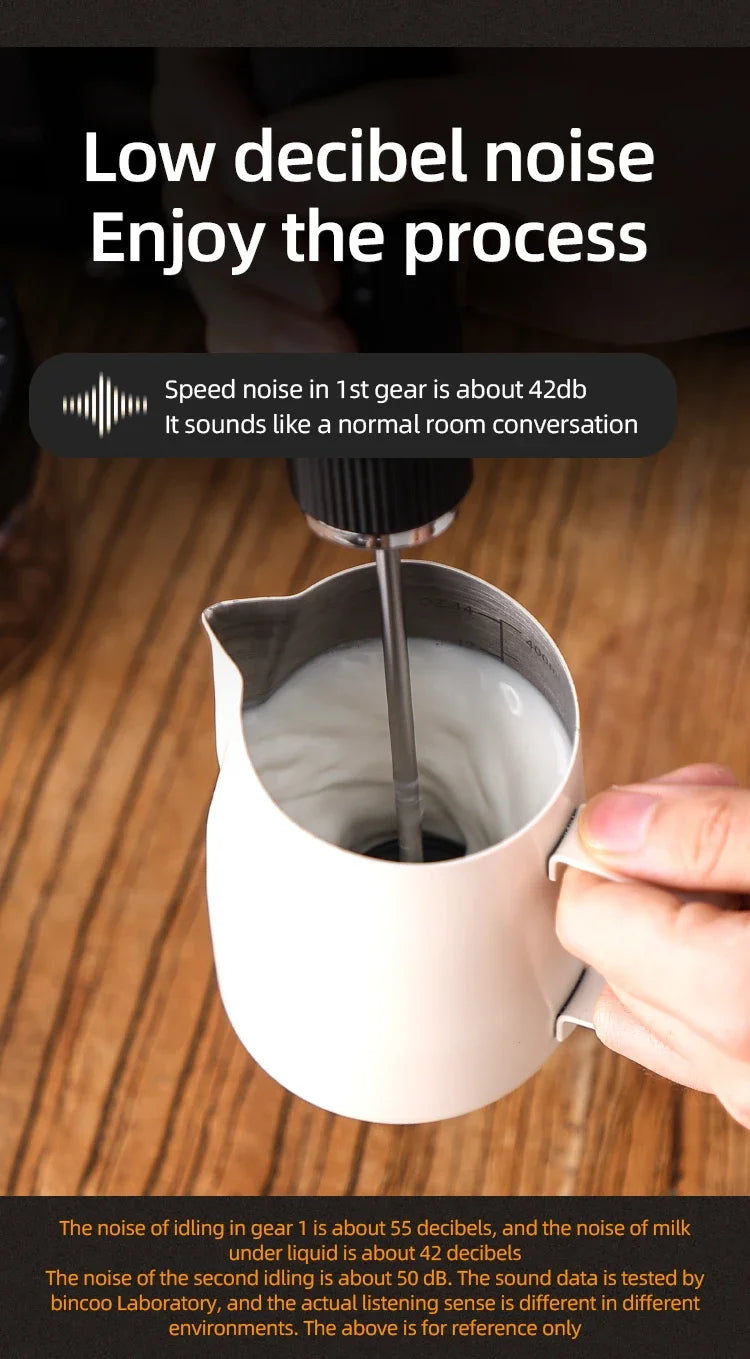 Bincoo UPGRADED Electric Coffee Frother/MILK Whisk+Egg Beater MINI Food Blender USB Rechargeable Handheld 2 Speeds Espresso Tool