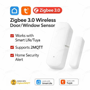 Zigbee Door Window Entry Sensor Security Burglar Magnetic Alarm Smart Life Contact Detector For Alexa Google Home Tuya Z2M