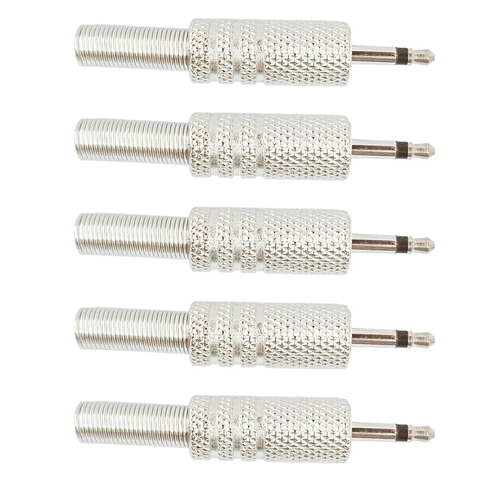 5PCS Audio Adapter Set: 6.35mm to RCA/3.5mm Gold-Plated Plugs, Metal Housing, Screw-Lock, Hi-Fi Sound for Mic/Amp/Speaker