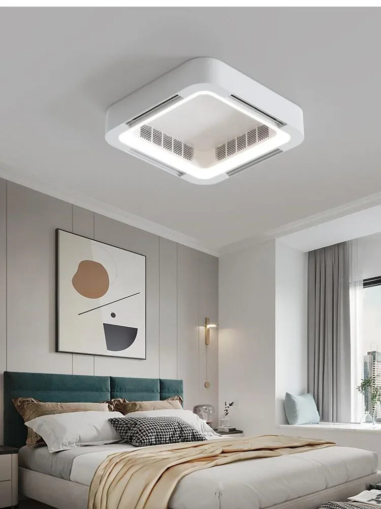 Modern Simple Smart App Ceiling Fan Lamp with LED Light Remote Control Invisible Silent Fan Light Bedroom Living Room Office Fan