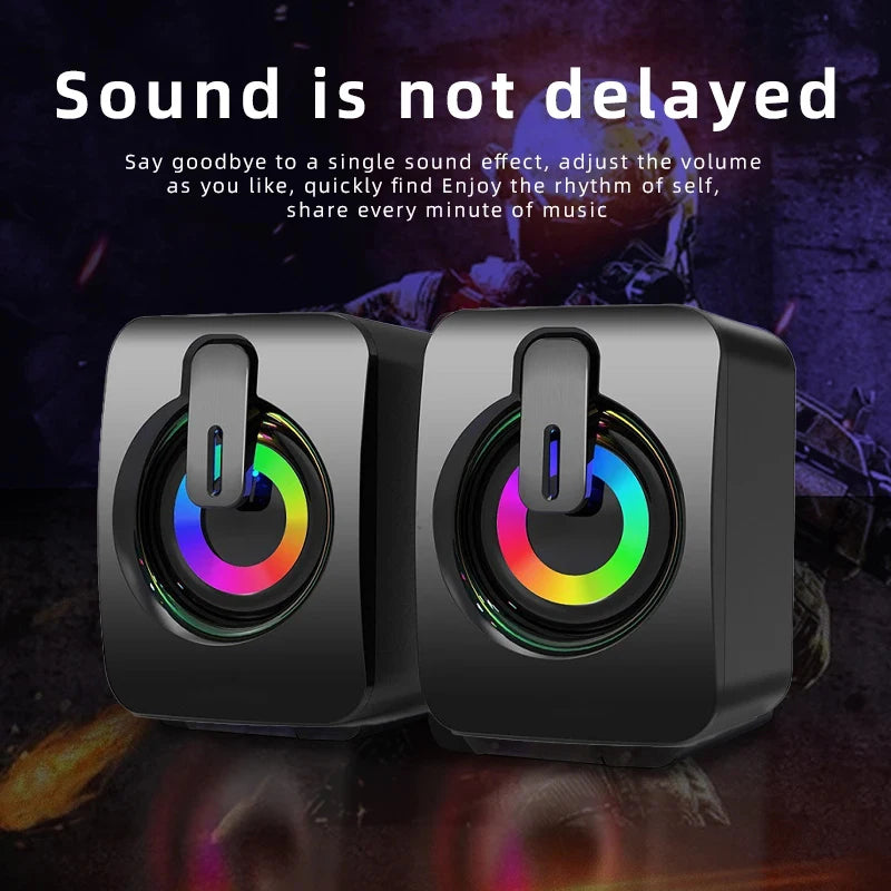 Computer Speakers PC Sound Box HIFI Stereo Microphone USB Wired Caixa De Som With LED Light For Desktop Computer Laptop Notebook
