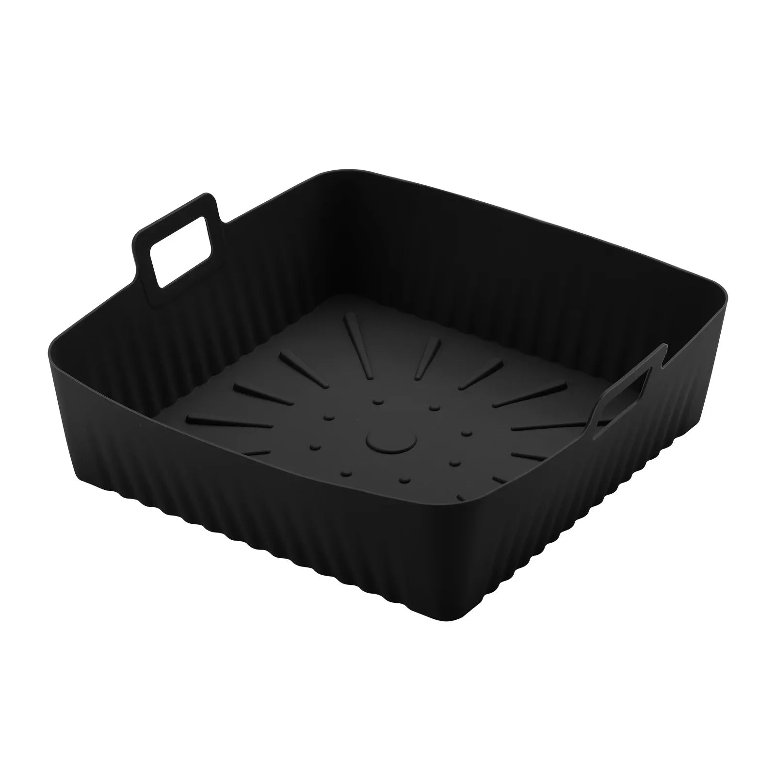 23cm Air Fryer Mat, Silicone Baking Tray, Multifunctional Silicone Barbecue Mat, Reusable Baking Tray Oil-Free & Dishwasher-Safe