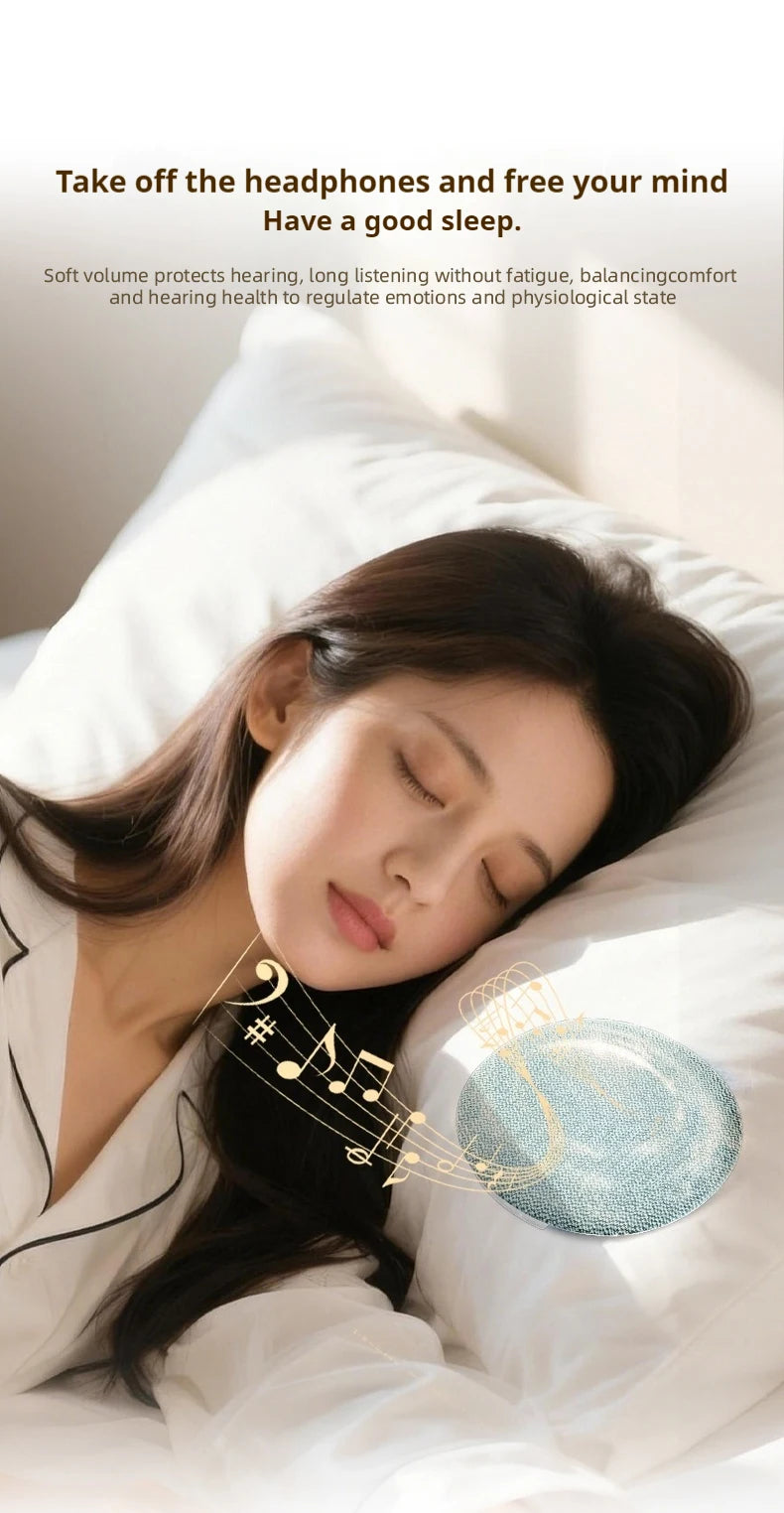 Bluetooth 6.0 Pillow Speaker for Sleeping, Ultra-Thin Under Pillow Sound Machine with White Noise HiFi Stereo Audio