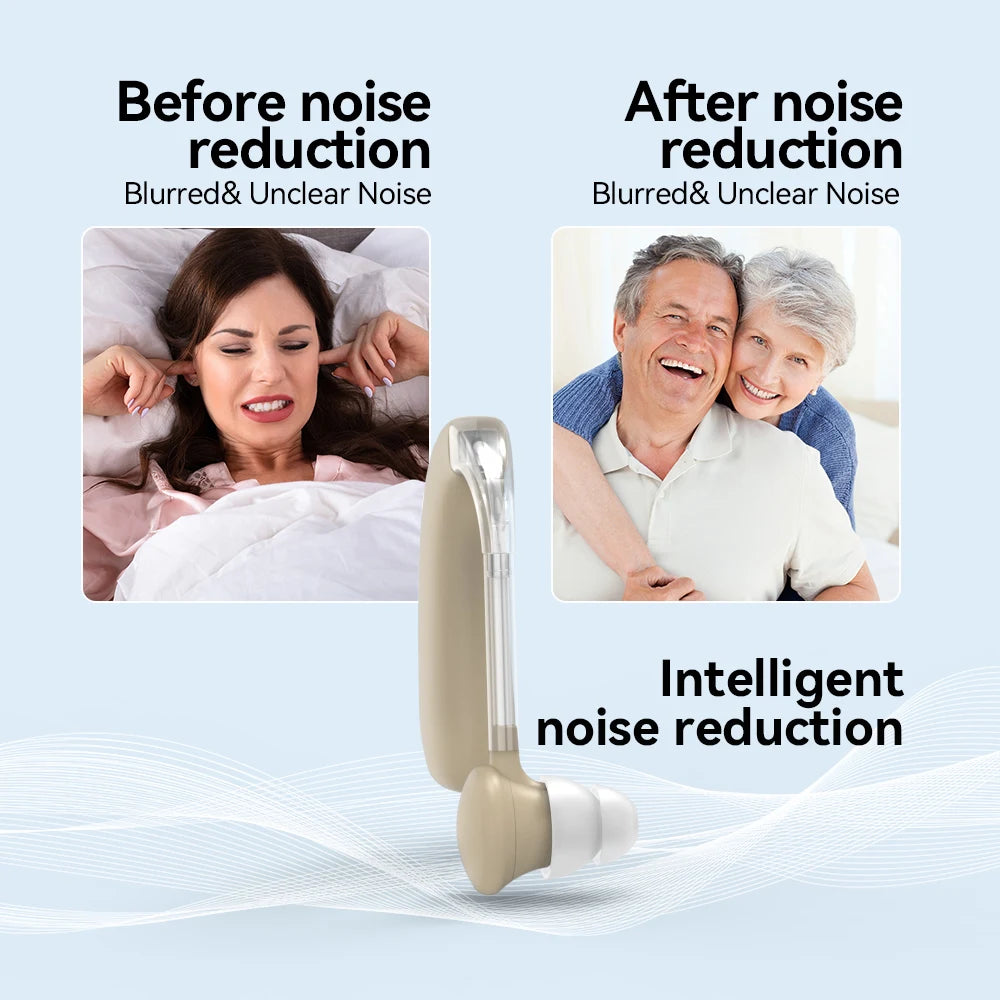 Auxiliary headphones with hearing aid function hanging ear noise reduction designed for the elderly