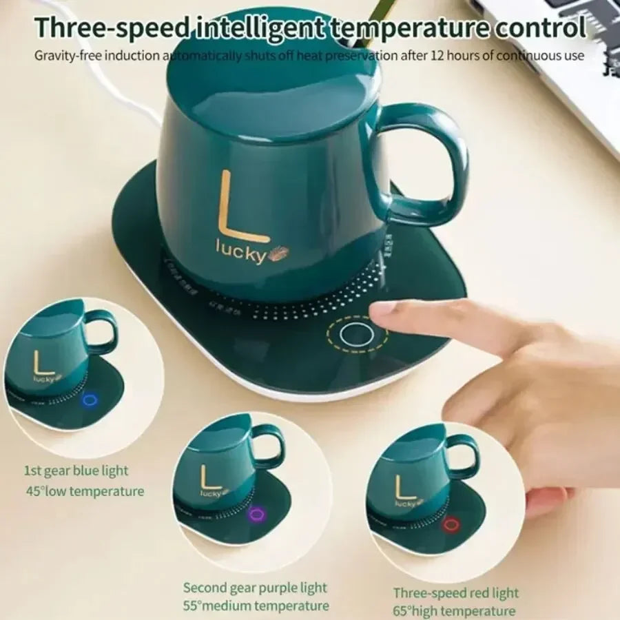 Electric Smart Thermostatic Coaster Suitable for Home and Office Suitable for Hot Coffee Tea Milk Water Portable and Waterproof