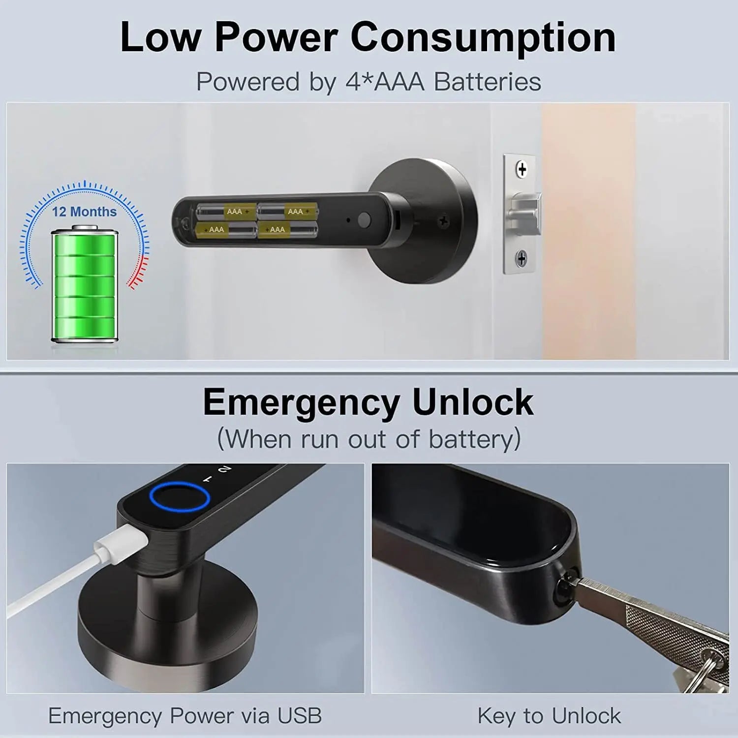 Fingerprint door lock with card keypad Smart door lock for bedroom Electronic lock with passcode App unlock for Interior doors