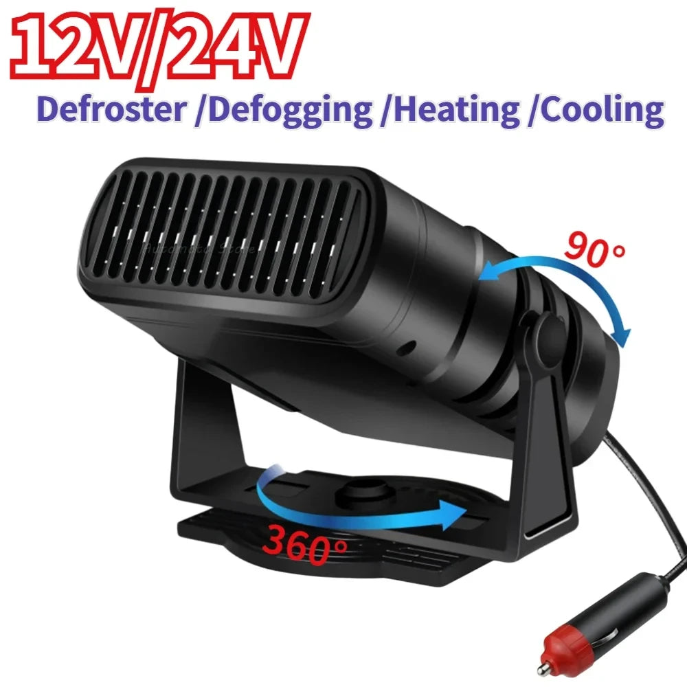 New Car Heater 12V/24V Heater Portable Defogger Defroster Heating Fan 200W Dryer Windshield Defndshield Defogging Accessroies