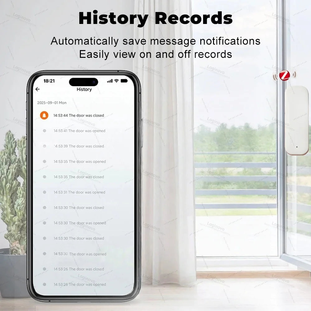 Zigbee Door Window Entry Sensor Security Burglar Magnetic Alarm Smart Life Contact Detector For Alexa Google Home Tuya Z2M