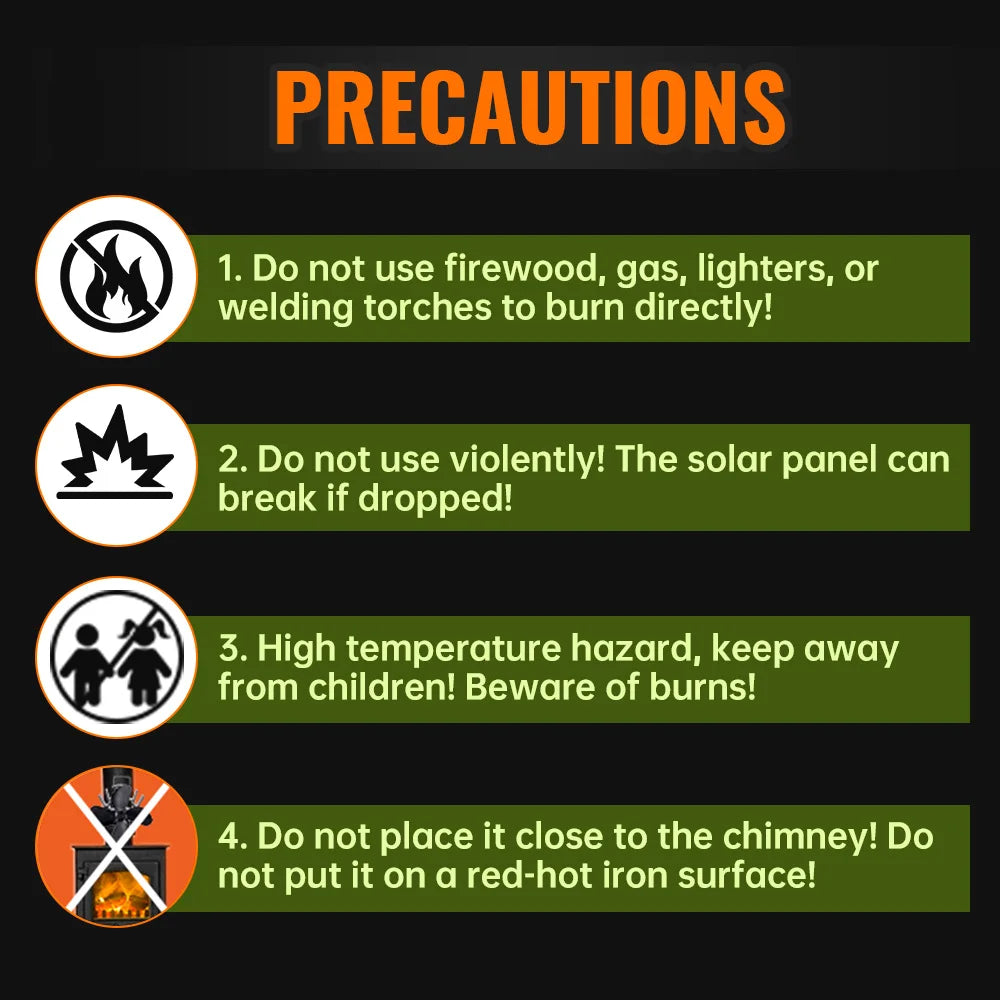 5 Blades Stove Fan Heat Powered Round Log Wood Fireplace Fan Burner Quiet Free-standing Home Warmer Efficient Heat Distribution