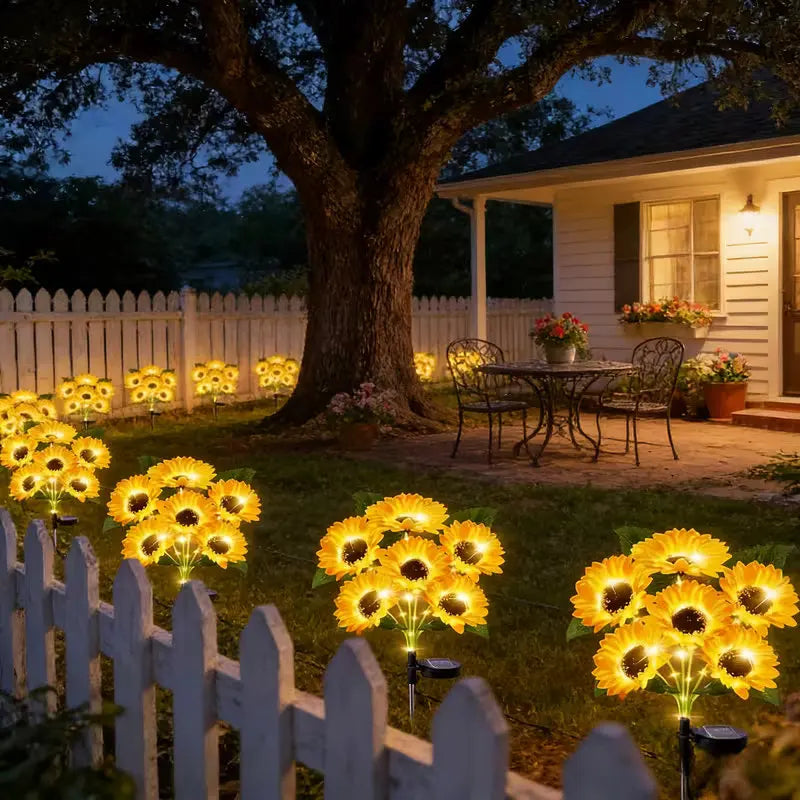 Solar Lawn Stake Lights Outdoor Waterproof Sunflower Fairy Lights Gift for Women Mom Grandma Light for Yard Patio Lawn Pathway