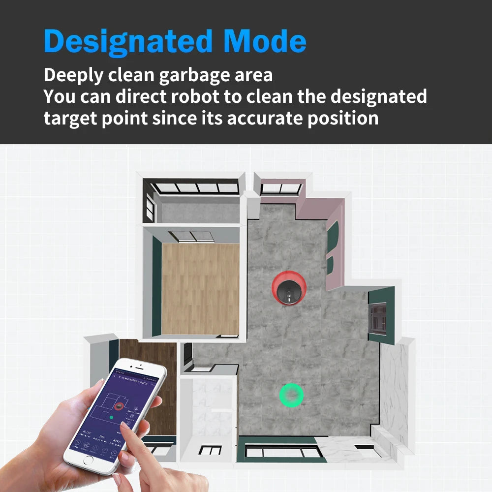 Robot Vacuum Cleaner ABIR X6 ,Visual Navigation,APP Virtual Barrier,6000PA Suction,Smart Home Mop,Floor Carpet Washing Tool
