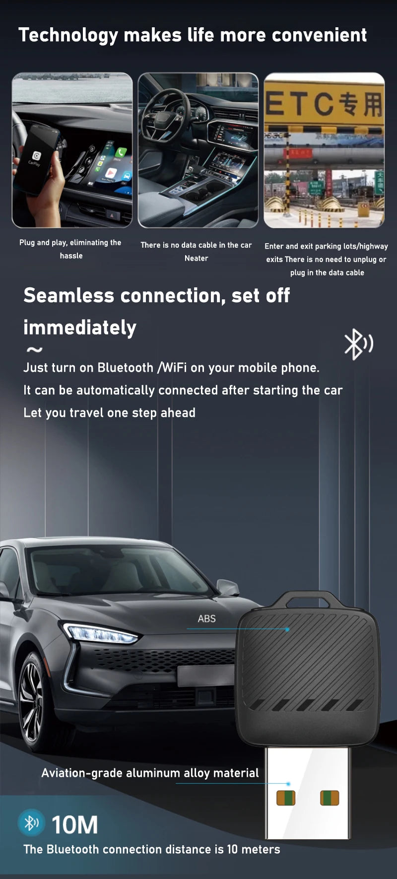 2- in-1  Wireless Android Auto Adapter Wireless CarPlay Dongle Car Intelligent Systems AI Smart Box For Car Wired CarPlay