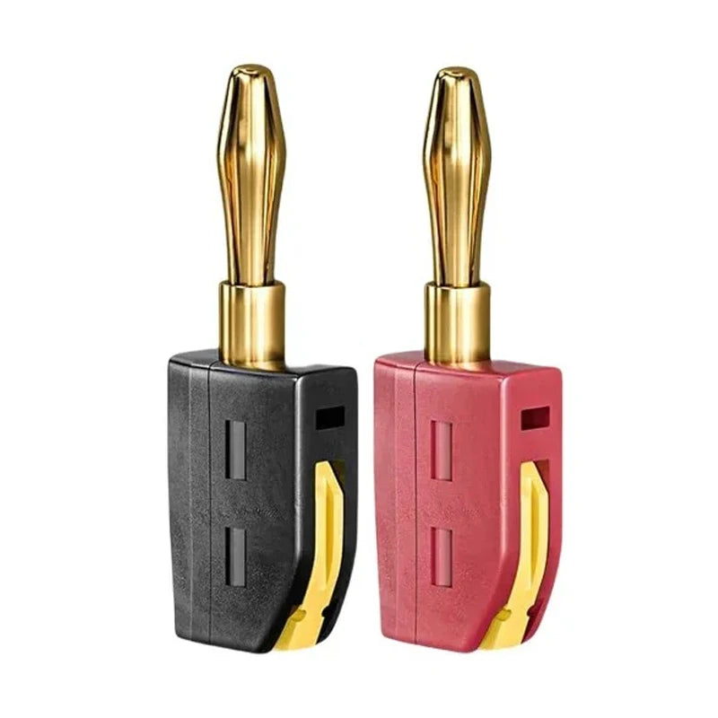 4mm Banana Plug Speaker Connectors for Audio/Video Receiver Amplifiers Sound Systems Quick Connect Banana Plugs 32A Red&Black
