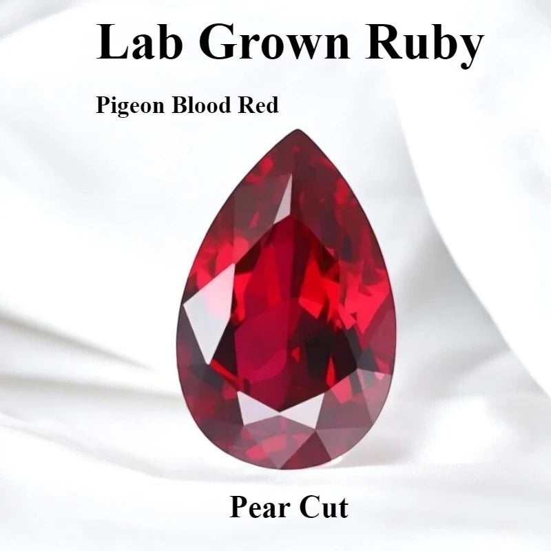 Lab Grown Ruby Various Shape Pigeon Blood Red Charms Gemstone for DIY Jewelry Making Materials Selectable Certificate