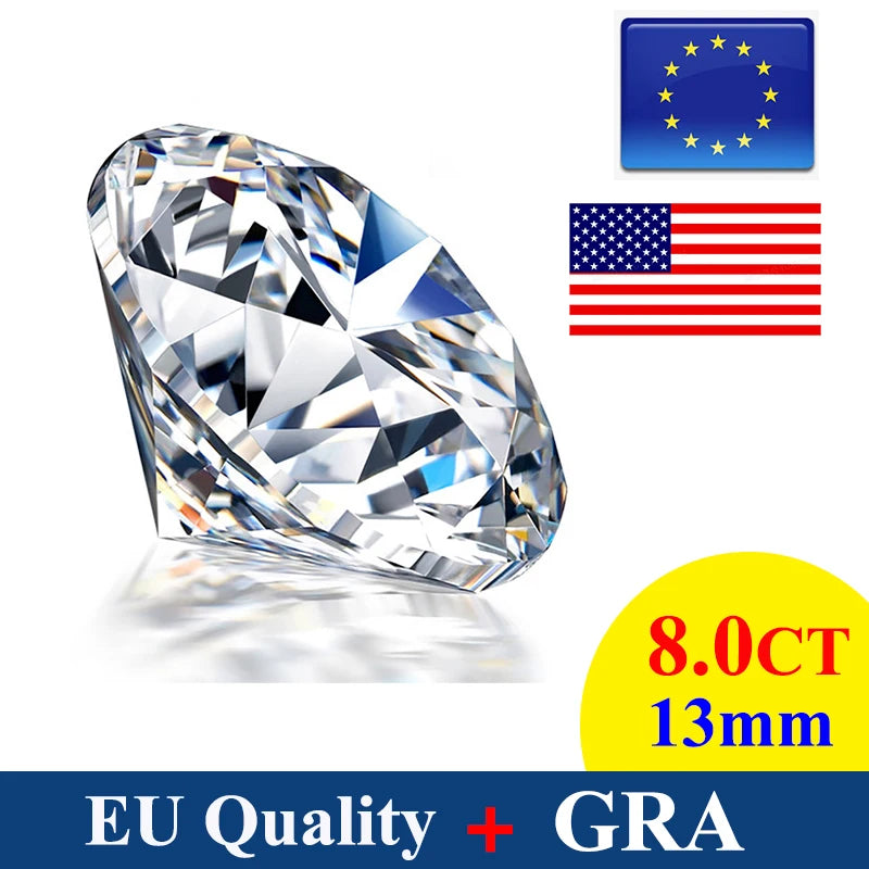 [ New EU Quality ]  1CT Small Size Moissanite Loose Stone Hand Cutting D Color 0.7mm-14mm Certified Moissanite Diamond