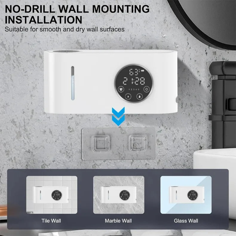 Automatic Soap Dispenser Wall-Mounted Non-Contact Sensor Soap Dispenser (With LED Screen) for Bathroom Kitchen Soap Dispenser