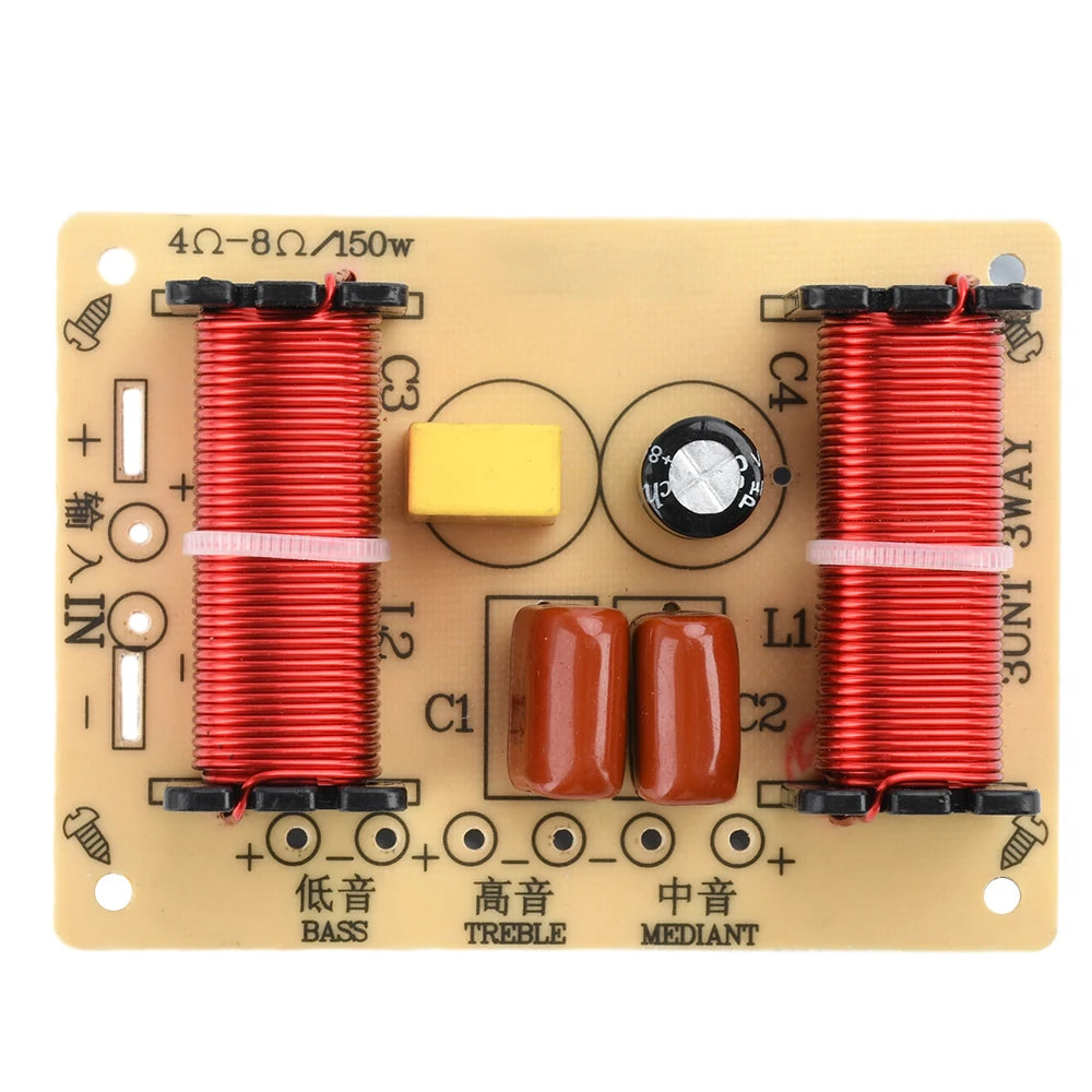 3 Way 150W Hi-Fi Audio Speaker Crossover Treble Midrange Bass Independent Crossover Home Speakers Filter Frequency Divider