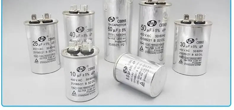 20UF25UF30UF 35UF 40UF 45UF 50UF 55UF 60-100UF CBB65 Air Conditioner Capacitor Compressor Motor Runs Starting Capacitor 450VAC