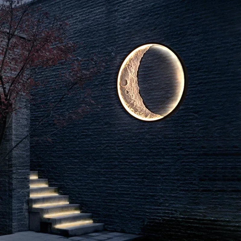 Modern Led Moon Wall Lamp Creative Corridor Mural Wall Accessories Lighting Living Room Bedroom Background Decorative Lamp